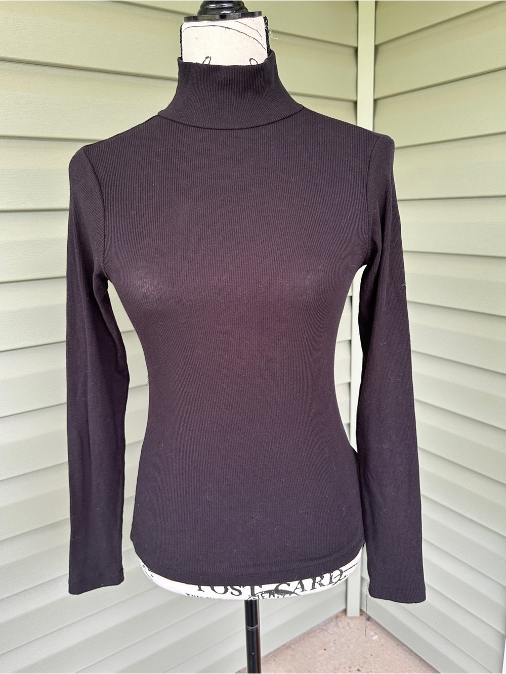 Esmara Classic Black Turtleneck Long-Sleeve Top ribbed stretchy size S